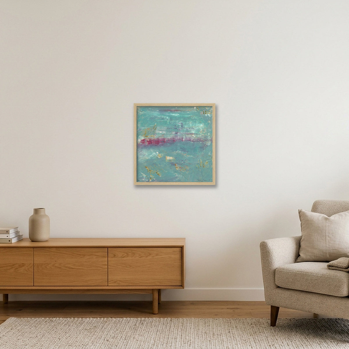 Der Neuanfang — 40×40cm, 16×16" Oak Frame